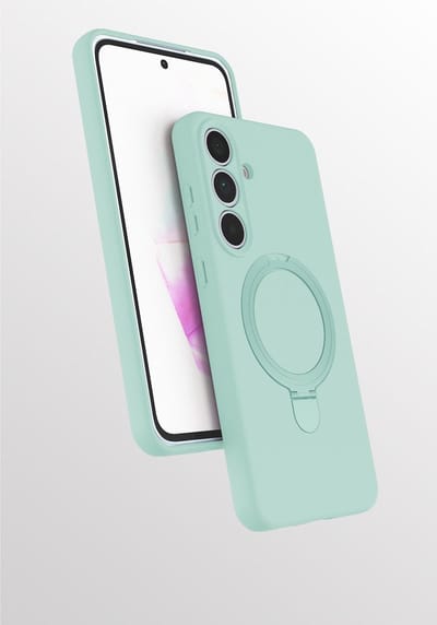 Hoesje Geschikt voor Samsung A36 hoesje zacht siliconen Mint Groen - Liquid Backcover ring hoesje Geschikt voor Magsafe