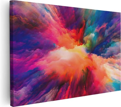 Artaza Canvas Schilderij Abstract - 90x60 cm - Wanddecoratie Kleurrijk - Muurdecoratie Woonkamer - Schilderijen Op Canvas