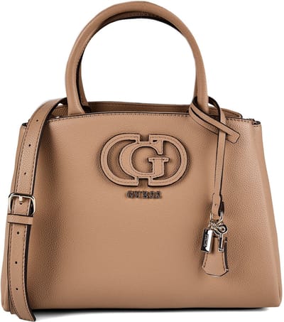 GUESS handtas schoudertas Isola 3 Compartment Satchel Beige Taupe