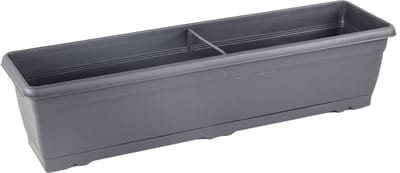 Bloembakken met wateropvang -vaste waterschaal -antraciet -Balkonbak - 72cm Kruidenbak -Plantenbak