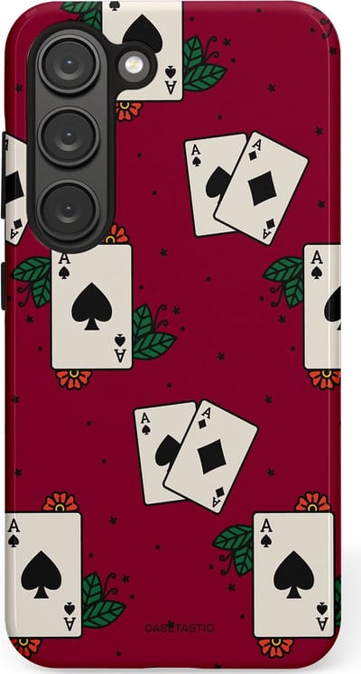 Casetastic Hoesje Geschikt voor Samsung S23 - Stijlvolle Beschermende Duo-layer Case - Casino Aas