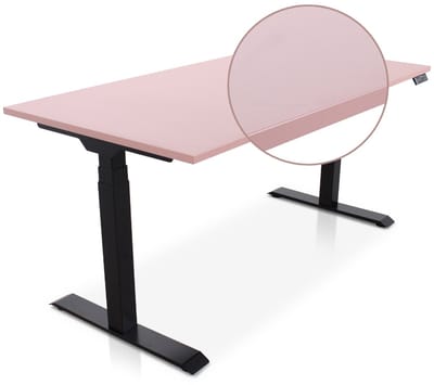 Lineaflex MRC PRO Zit-Sta Bureau – Elektrisch Verstelbaar – 160x80 cm – Blad Dusty Rose – Zwart Frame – ARBO Norm NEN-EN 527 – Met memorybediening – 150 KG Draagvermogen – 130 cm Hoog
