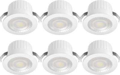 LED Veranda Spot Verlichting 6 Stuks - Brinton Glowix - 3W 260 lm 38D - Aanpasbare Lichtkleur 3000K-4000K-6500K - Inbouw - Rond - Wit - Ø44mm Buitenmaat - Ø32mm Zaagmaat