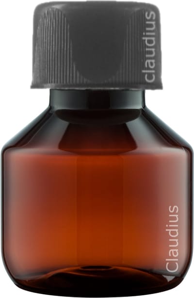 Lege Plastic Fles 50 ml PET Amber bruin - met zwarte ribbeldop - set van 10 stuks - Navulbaar - Leeg