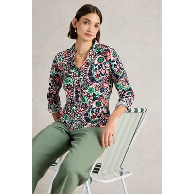 White Stuff Annie Jersey Shirt Natural Print Maat: 10 | Overhemden Outlet | Dames | Groen