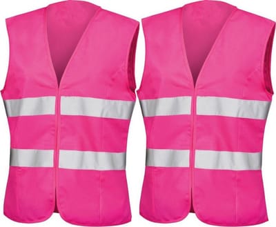 Roze veiligheidshesje - Reflecterend vest - Veiligheidsvestje - Veiligheidshesje - 2 stuks - Hesje - Fluoriserend roze hesje - Wegenbouw - Veiligheidsvest - M - Autopech - CHPN