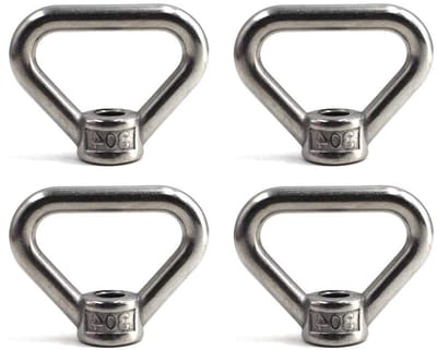 Lifting Eye Nut Ring in Driehoekvorm van 304 RVS - Set van 4, Geschikt voor Hijstoepassingen en Bevestigingen
