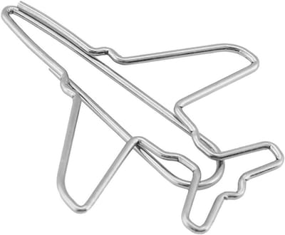 Set van 10 Luchtvaartvormige Paperclips voor Documenten, Boeken en Organisatie, Perfect voor Kantoor en School