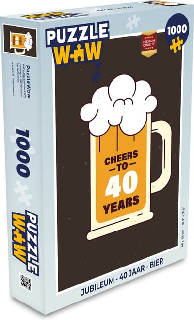 Puzzel Jubileum - 40 Jaar - Bier - Legpuzzel - Puzzel 1000 stukjes volwassenen