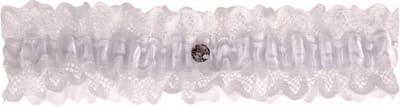 Kousenband grote maat - wit met strass