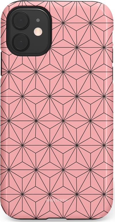 Casetastic Hoesje Geschikt voor Apple iPhone 11 - Stijlvolle Beschermende Duo-layer Case - Roze Zwarte Fashion Paris Patroon