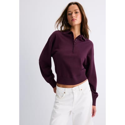 Stradivarius Gebreide trui met polokraag  Donkerpurper XS