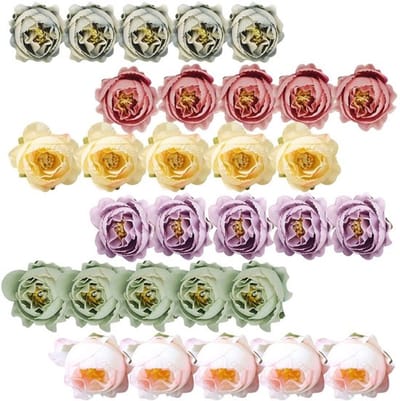 Kunstrozenkoppen 30 stuks - Zijde Bloemen - Bruiloft Decoratie - Mini Kunstbloemen - Doe-het-zelf Knutselprojecten - Diameter 4 cm - Neprozen