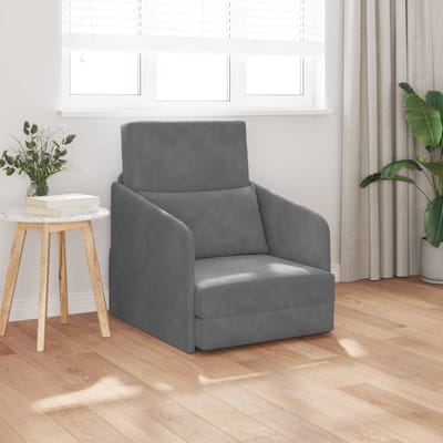 vidaXL - Slaapbank - Donkergrijs - 65 - x - 80 - x - 83 - cm - Fluweel
