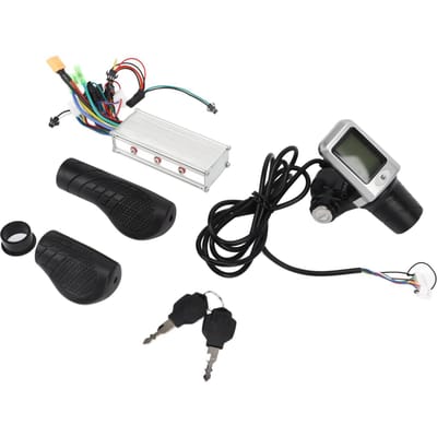 Kit de contrôleur de trottinette 36V 48V 500W Contrôleur de vélo électrique avec écran LCD pour accessoires de modification de trottinette black
