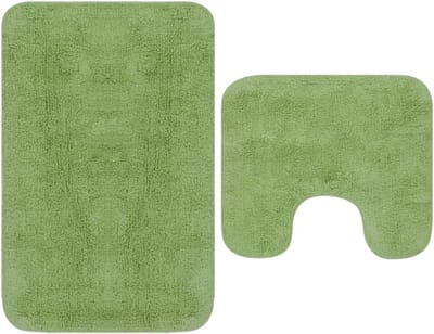 Badmat Set - Badkamer Matten - Veiligheid en Comfort - Anti-slip Onderkant - 93x63 cm - Groen