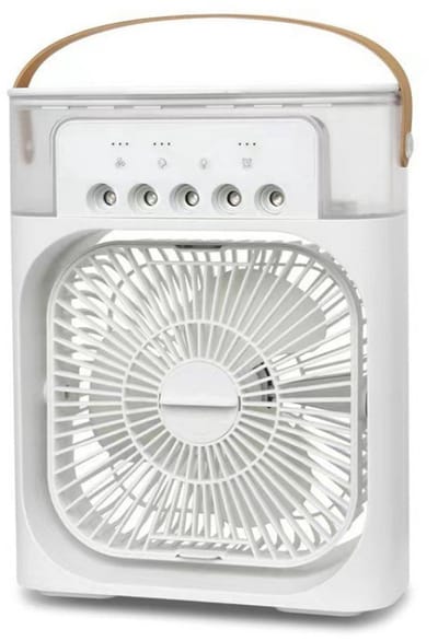 Persoonlijke luchtkoeler, draagbare airconditioningventilator, mini-verdampingskoeler met 7-kleurige ledverlichting, timer van 1/2/3 uur, 3 ventilatorsnelheden en 3 sproeistanden, perfect voor op je bureau - groen.