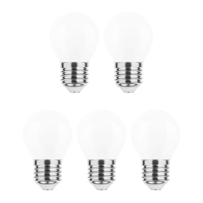 Modee E27 LED Lamp 4W - 470lm - 2700K - Warm Wit - LED Filament Melkglas Globe Mini P45 - Vervangt 40W Halogeen Gloeilamp - 5 stuks