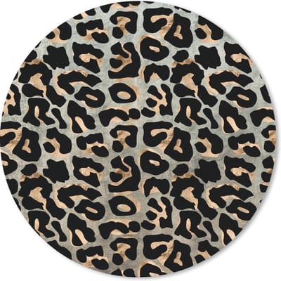 Muismat rond 20x20 cm - Mousepad Dierenprint - Panter - Luxe - Ronde muismatten