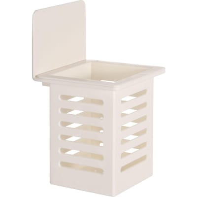 Wandmontage Eetstokjes Kooi Aanrecht Mand ABS Dubbel Gebruik Uitgehold Afvoer Makkelijk Schoon te Maken Bestek beige
