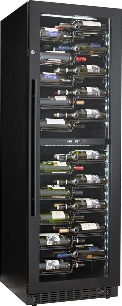 Le Chai PRO1200B - Veelzijdige wijnklimaatkast - 120 Flessen - 2 Temperatuurmodel 5 à 20 °C - Labelview - 10 Presentatielades - Slot - Zijdelingse LED's - H 180 cm