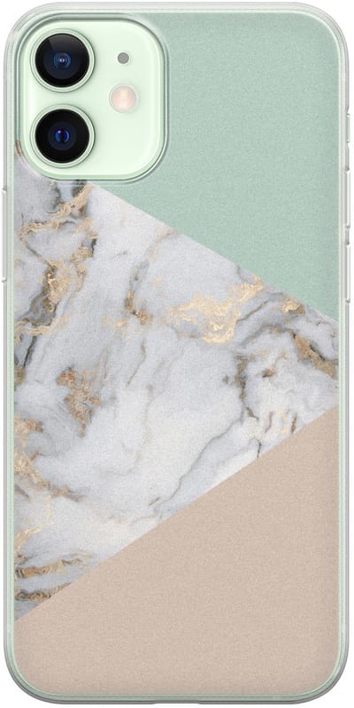 Leuke Telefoonhoesjes - Geschikt voor iPhone 12 Mini - Marmer pastel mix - Soft case - TPU - Multi