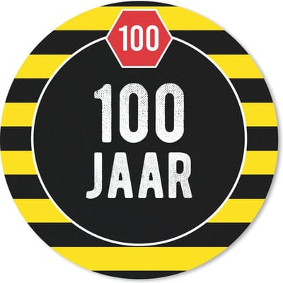 Muismat rond 20x20 cm - Mousepad Jubileum - Versiering - 100 jaar - Ronde muismatten