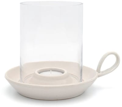 Leeff Theelichthouder Tina – Theelichthouders – Naturel – 15 x 14 CM – Keramiek en Glas