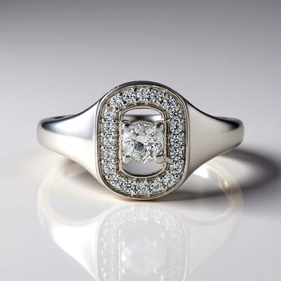 Cavill - Zilveren Damesring - 925 Sterling Zilver Geplatineerd - 0,33 ct Cambodjaanse Zirkoon - 20 Pavé Zirkonen - Modern Elegant Rond