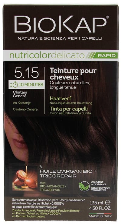 Biokap Nutricolor Delicato Rapid Haarverf (Kleuren : 5.15 Asgrauwe kastanje)