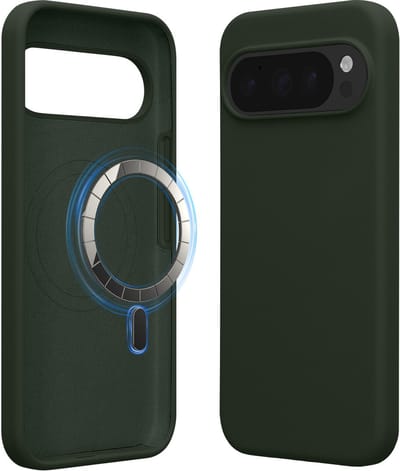 kwmobile telefoonhoesje geschikt voor Google Pixel 10 / Pixel 10 Pro - Hoesje met magneet compatibel met MagSafe - Smartphone case in donkergroen
