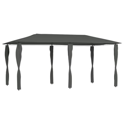 vidaXL - Prieel - met - paalhoezen - 160 - g/m² - 2,98x5,3x2,59 - m - antracietkleurig