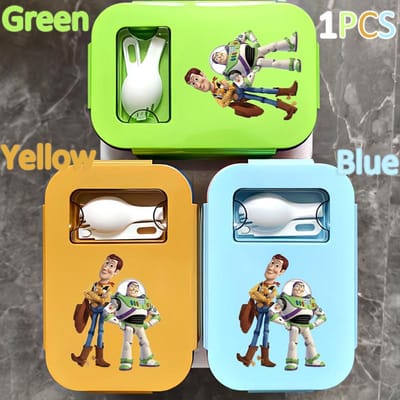Lunchbox 1000ML Toy Story Bento Lunchbox Voedseldoos Blauw Ingepakte Doos Sheriff Woody Pride Buzz Lightyear Kinderen Gttf Green 1PCS