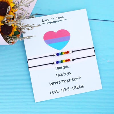 GoedeDoelen.Shop | Duo set Koordarmbanden Love is Love | LGBTQ |  Rainbow |  Pride | Pride Armband | LGBTQ Armband | Pride Armband | Love is Love | One Love |