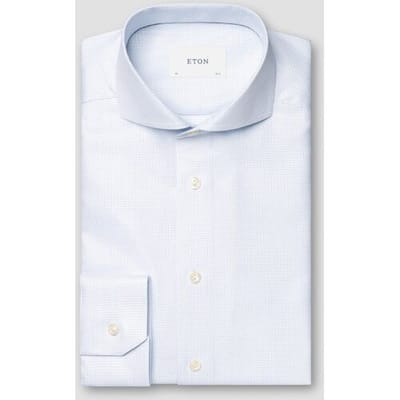 Eton Overhemd Luxury Fine Herringbone Licht Blauw / male