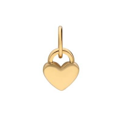 Lucardi - Dames Stalen goldplated bedel hart - Hanger - Staal - Goudkleurig