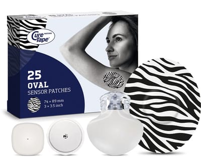 CureTape Patches ART - Sensor Pleisters - Zebra - Pleisters voor Freestyle Libre, Dexcom en Medtronic Guardian sensoren - 25 Stuk(s)