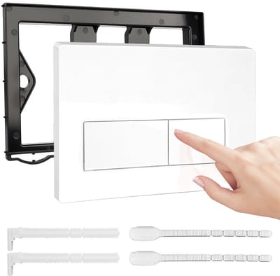 WC Drukplaat - Bedieningspaneel Toilet - Dubbele Spoeling - Eenvoudige Reiniging - 25.5 x 17.3 cm - Wit