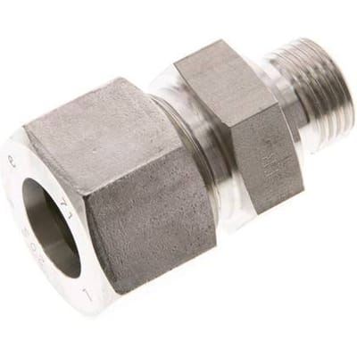 G 1/2'' Buitendraad x 20S RVS Rechte Snijring Koppeling 400 Bar DIN 2353 - FL2S-MC-ST-012G-20-S