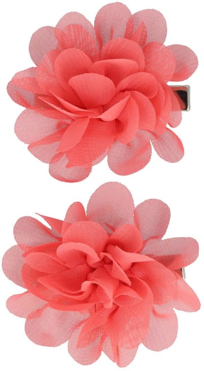 Haarsoires Haarspeld Duckklem 5cm - Haarbloem - Koraalroze - Set van 2 - Sterke Haarclip voor Styling & Dagelijks Gebruik - Hair Clip - Decoratieve Haaraccessoire