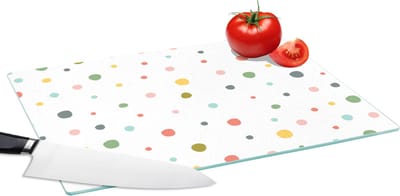 Glazen Snijplank - 39x28 - Verf - Patroon - Stippen - Snijplanken Glas