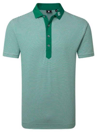 Footjoy Feeder Stripe Pique Heren Poloshirt Groen Wit