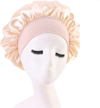 Slaapmuts Haarverzorging - Unisex muts - Nachtrust - Ademend katoen - One size - Beige