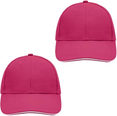 Baseball cap van 100% katoen - 2x - Roze - voor volwassenen - petjes