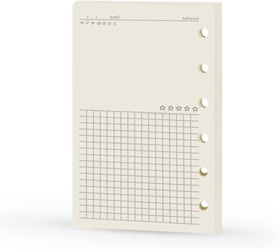 Planner Navulling A7 - Agenda Vulling voor Dagelijkse Notities, 6-Gaatjes Papier, 100gsm, Verwijderbare Inlegbladen, Compact en Handig voor Organisatie