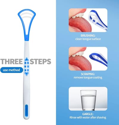 Pack of 2, 4 and 6 Tongue Cleaners, Tongue Scrapers, Mouth Cleaning Brushes, Removes Bad Breath, Easy to Operate (Pack of 4)