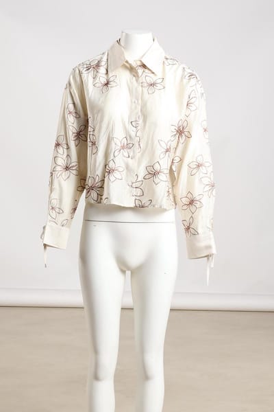 Nukus - Blouse Zand Nukus Bailey Blouse Flower Blouse Zand Nkf02118