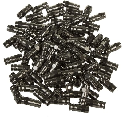 Maclean, F-connector antenne compressieconnector voor kabel - RG-6, professioneel, nikkel, zwart, MCTV-916 - 100 stuks
