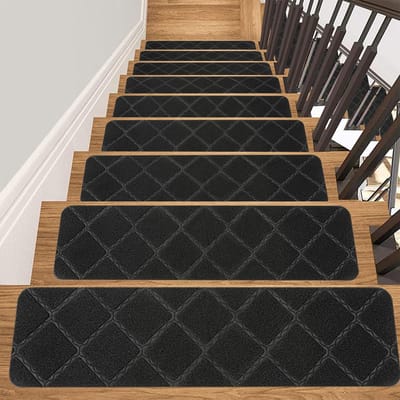 Zwarte antislip zelfklevende trapmatten - set van 15 stuks - 20 x 76 cm - voor binnentrappen - kindvriendelijk - geschikt voor ouderen en huisdieren the stair mat