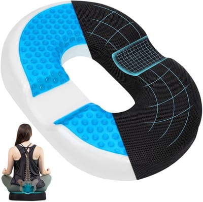 Dailygoods- Zitkussen Orthopedisch - Donut Kussen - Stuitkussen - Stoelkussen - Drukontlastingskussen - Geheugenschuim, Ergonomisch - Donutkussen